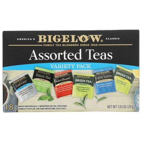 Six Assorted Teas Variety Pack 18 Tea Bags Bigelow