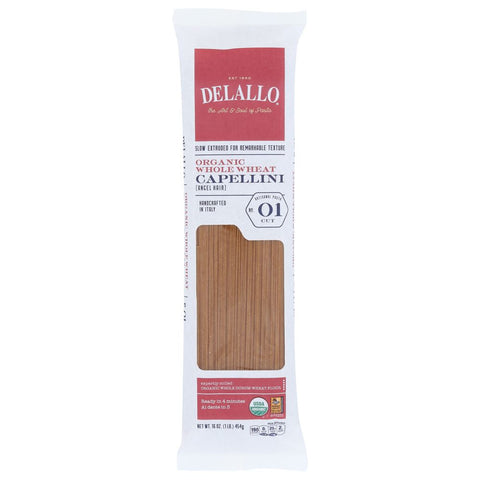 Organic Whole Wheat Capellini Pasta No.1 DELALLO 16 oz