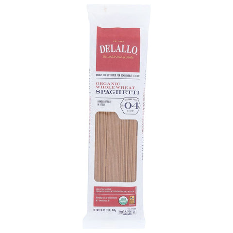 Organic Spaghetti Pasta Whole Wheat No.4 DeLallo 16 oz