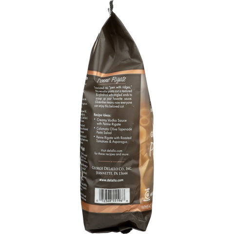 Gluten Free Whole Grain Rice Penne Rigate Wheat-Free Pasta DELALLO 12 oz