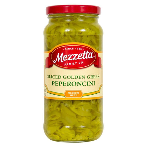 Golden Greek Peperoncini Deli-Sliced 16 oz MEZZETTA