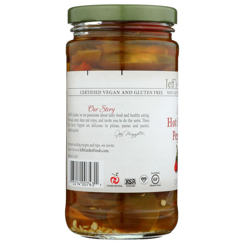 Sliced Hot Cherry Peppers Spicy 12 oz Jar JEFF'S NATURALS