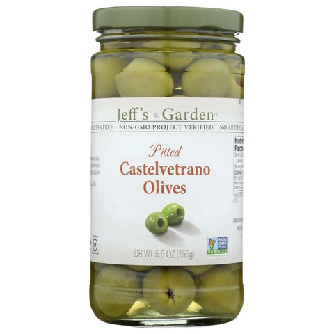 Pitted Castelvetrano Gourmet Green Olives 5.5 oz JEFFS NATURALS