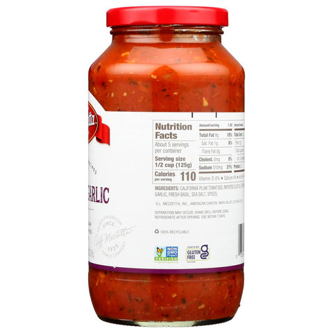 Roasted Garlic Pasta Sauce 25 oz MEZZETTA Napa Valley Bistro