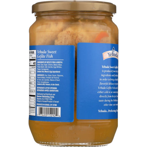 Gefilte Fish Sweet 24 oz Fish Delicacy Yehuda