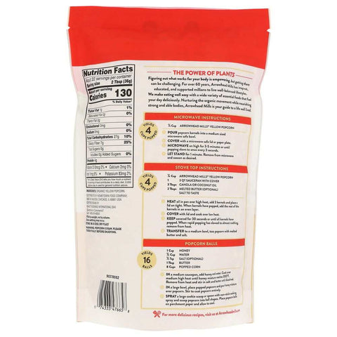 Organic Yellow Popcorn Traditional Snack 28 oz ARROWHEAD MILLS