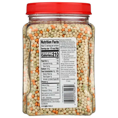 Tri Color Pearl Couscous Toasted Pasta 24.5 oz RiceSelect