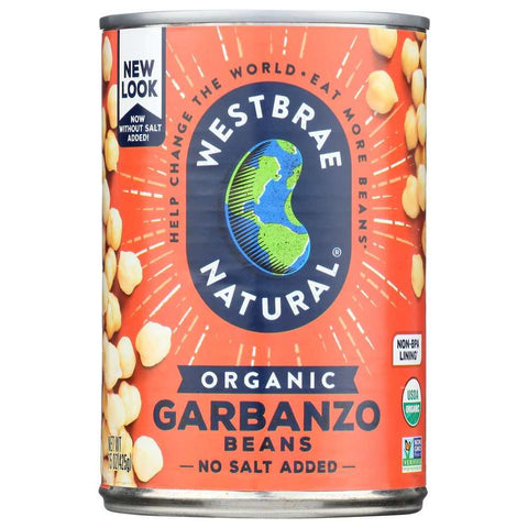 Vegetarian Organic Garbanzo Beans 15 oz Can WESTBRAE NATURAL