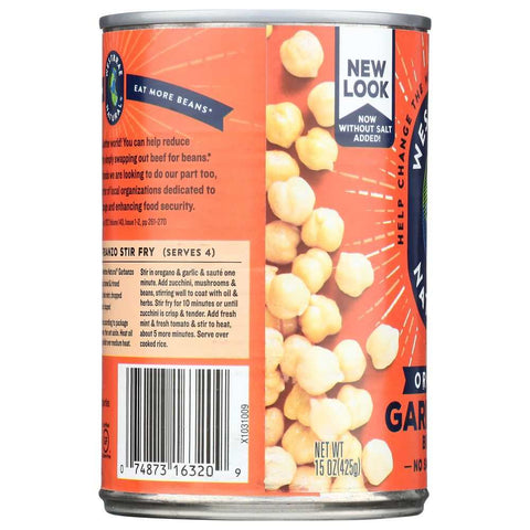Vegetarian Organic Garbanzo Beans 15 oz Can WESTBRAE NATURAL