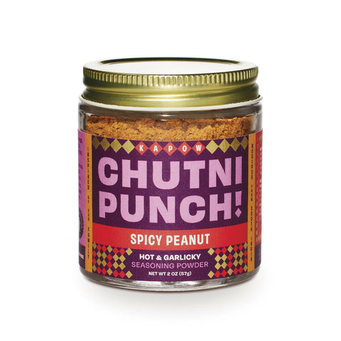 Chutni Punch Spicy Peanut Hot & Garlicky Seasoning Powder 12 jars x 2 oz