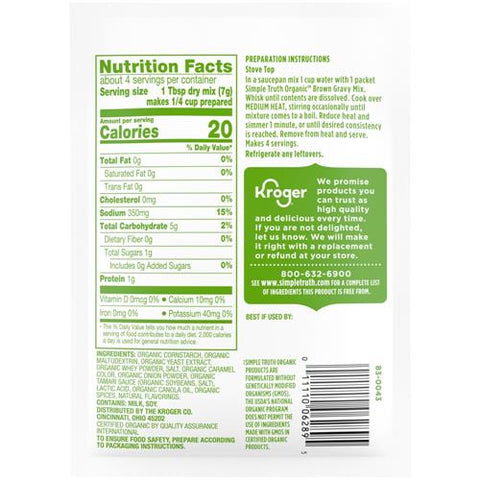 Simple Truth Organic Brown Gravy Mix 1 oz