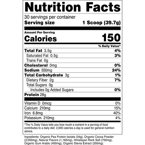 Transparent Labs 100% Pea Protein Isolate -30 Servings