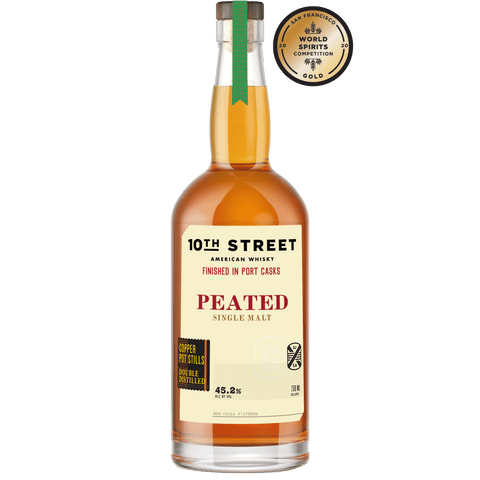 Holiday Edition Port Cask Finish Peated American Single Malt Whisky 10th Street Distillery