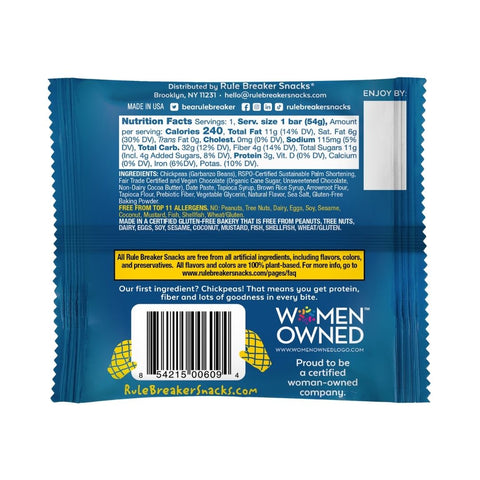 Chocolate Chip Protein Blondies Pack 12 Packs Rule Breaker Snacks