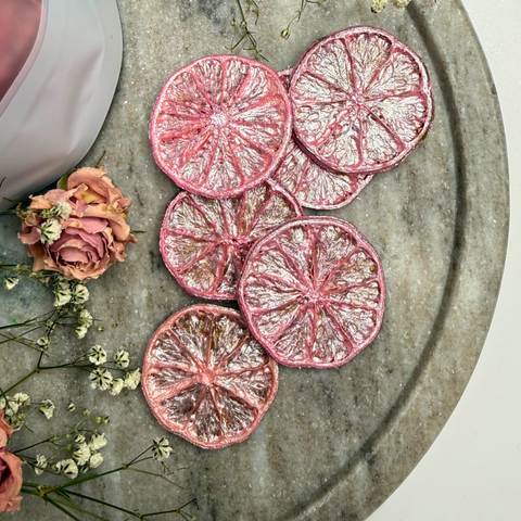 Pink Luster Dust Decorative Dried Lime Garnish Sparkle