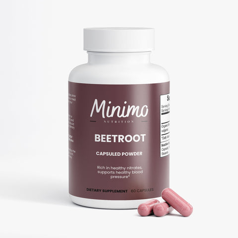 Organic Beetroot Capsuled Powder 60 ct Minimo Nutrition