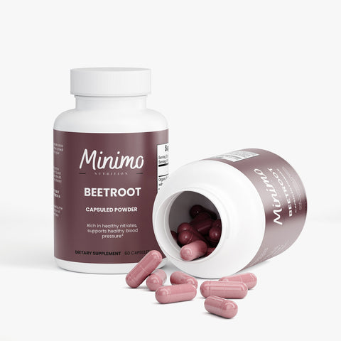 Organic Beetroot Capsuled Powder 60 ct Minimo Nutrition