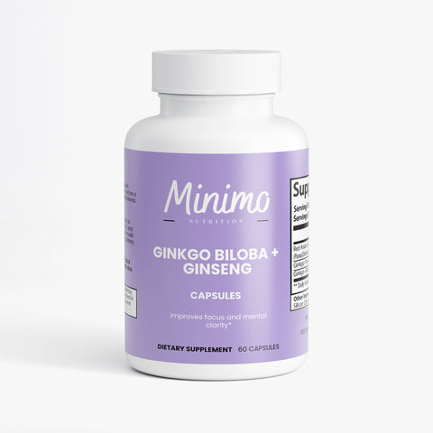 Ginkgo Biloba + Ginseng Herbal Supplement 60 ct Minimo Nutrition