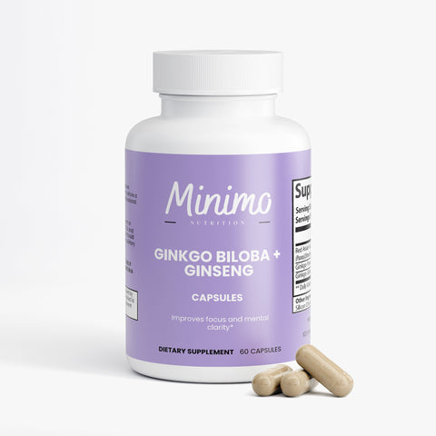 Ginkgo Biloba + Ginseng Herbal Supplement 60 ct Minimo Nutrition