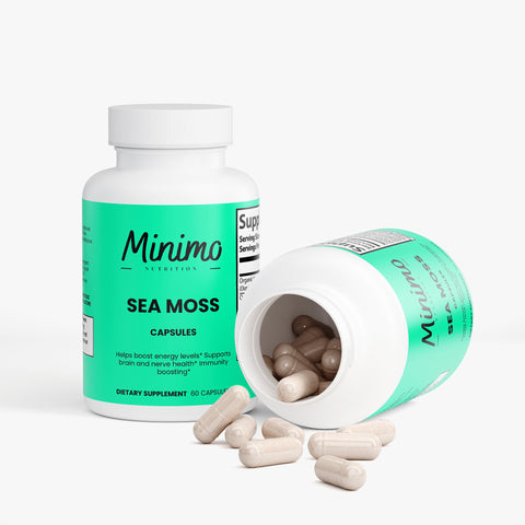 Sea Moss with Bladderwrack and Burdock Root Supplement 60 ct Minimo Nutrition