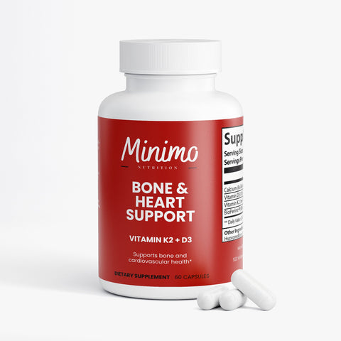 Bone & Heart Support Vitamin K2 D3 Supplement 60 ct Minimo Nutrition