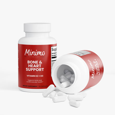 Bone & Heart Support Vitamin K2 D3 Supplement 60 ct Minimo Nutrition