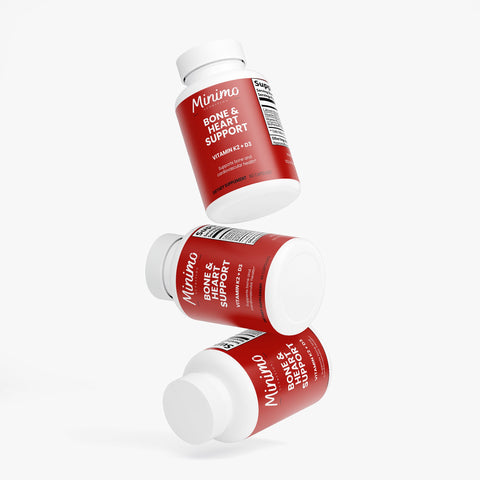 Bone & Heart Support Vitamin K2 D3 Supplement 60 ct Minimo Nutrition