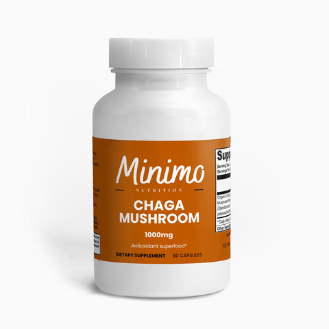 Organic Chaga Mushroom Immune Support Capsules 60 ct Minimo Nutrition