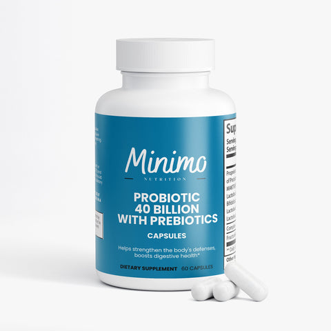 Probiotic 40 Billion with Prebiotics Digestive Supplement Minimo Nutrition