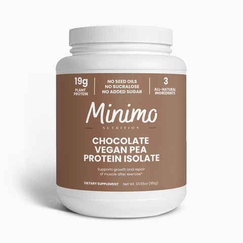 Chocolate Vegan Pea Protein Isolate Powder 2.09 lbs Minimo Nutrition