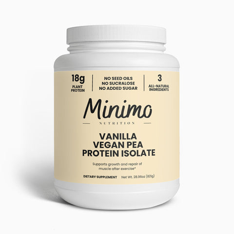 Vanilla Vegan Pea Protein Isolate Powder 2.09 lbs Minimo Nutrition