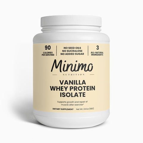 Vanilla Whey Isolate Protein Powder 1.51 lbs Minimo Nutrition