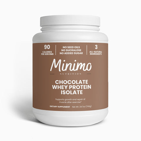 Chocolate Whey Isolate Protein Powder 1.54 lbs Minimo Nutrition