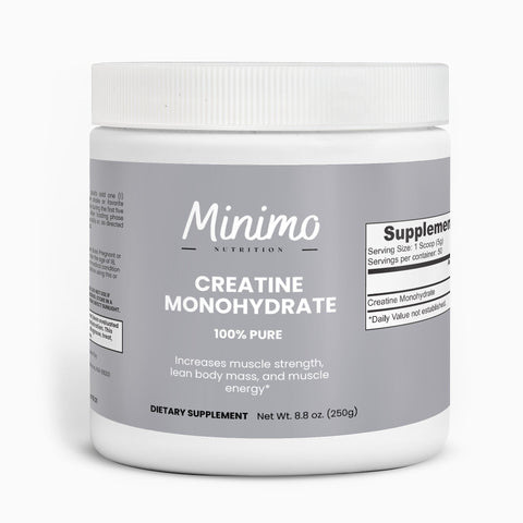 Creatine Monohydrate Powder 8.8 oz Supplement Minimo Nutrition