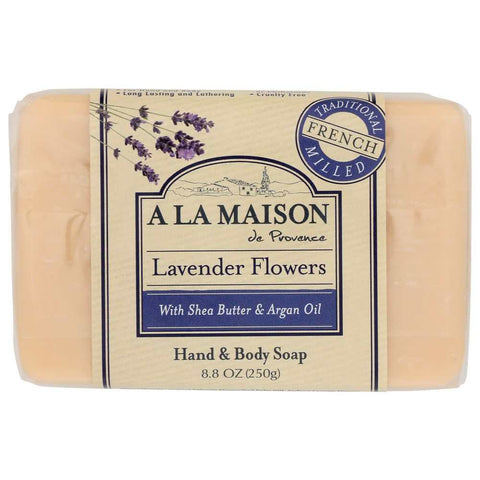 Lavender Flowers Hand & Body Bar Soap 8.8 Oz A LA MAISON DE PROVENCE
