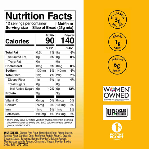 Banana Bread & Muffin Plant-Based Baking Mix Bake Me Healthy