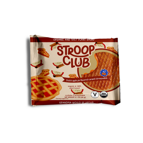 Apple Pie Caramel Plant Based Organic Stroopwafels Box 12 Packs Stroop Club