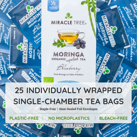 Organic Moringa Tea - Blueberry - Caffeine-Free Herbal Tea