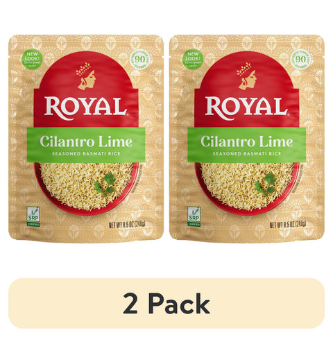 (2 pack) Royal Cilantro Lime Basmati Rice - Ready to Heat Basmati Rice - 8.5 oz Microwaveable Pouch