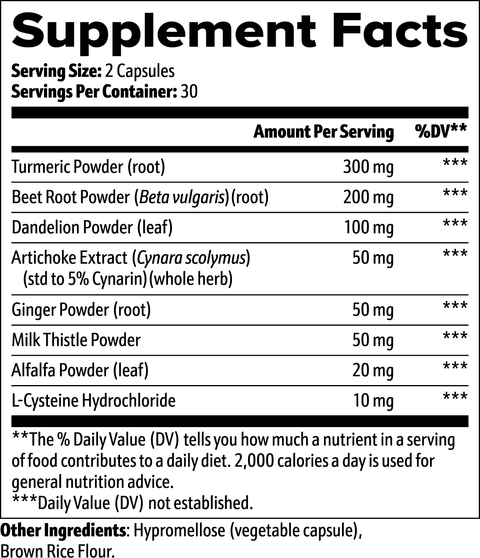 Liver Support Natural Ingredient Supplement USA