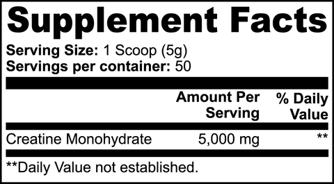 Creatine Monohydrate Powder 8.8 oz Supplement Minimo Nutrition