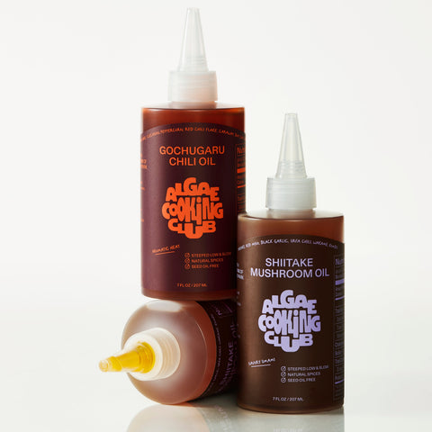 Gochugaru Chili and Shiitake Mushroom Infused Oil Duo Algae Cooking Club