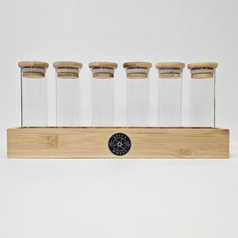Glass Storage Tube Collection Elegant Glass Jars with Bamboo Lids