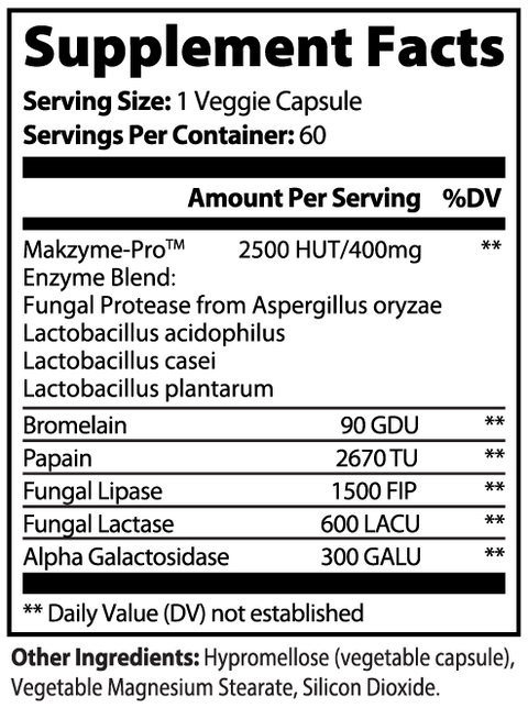 Digestive Enzyme Pro Blend 60 ct. Supplement Minimo Nutrition