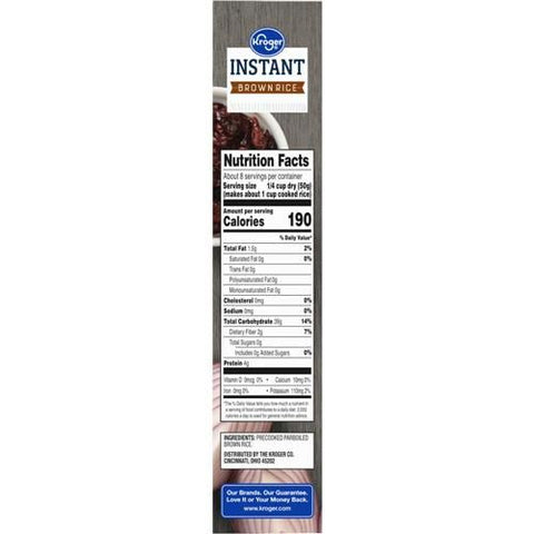 Kroger Instant Microwaveable Brown Rice 14 oz