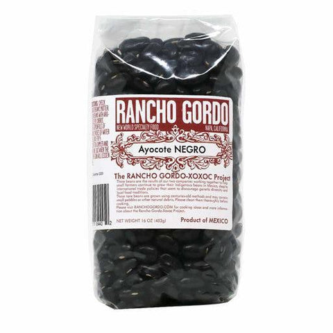 Ayocote Negro Thick-Skinned Heirloom Beans 16OZ Rancho Gordo