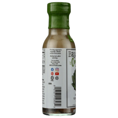 Organic Real French Vinaigrette Dressing 10 oz Briannas