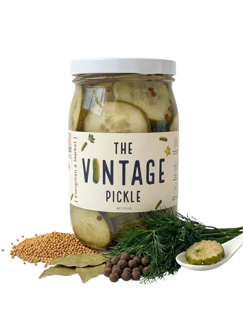 Classic Vintage Pickles Glass Jar 17 oz The Vintage