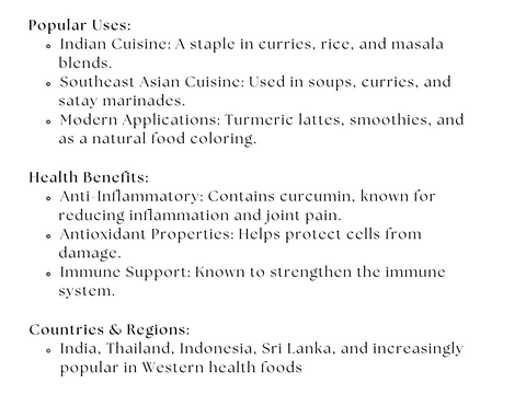 Turmeric Powder Bright Yellow Spice