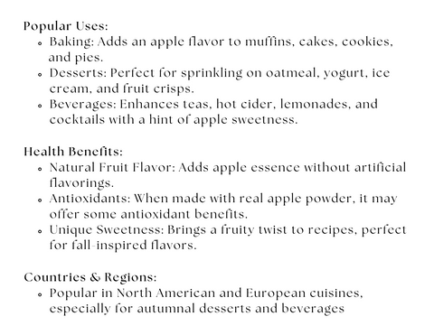 Apple infused granulated sugar Apple Sugar